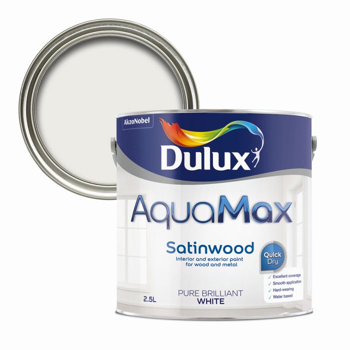 Picture of 2.5l Dulux Aquamax Satinwood Pure Brilliant White