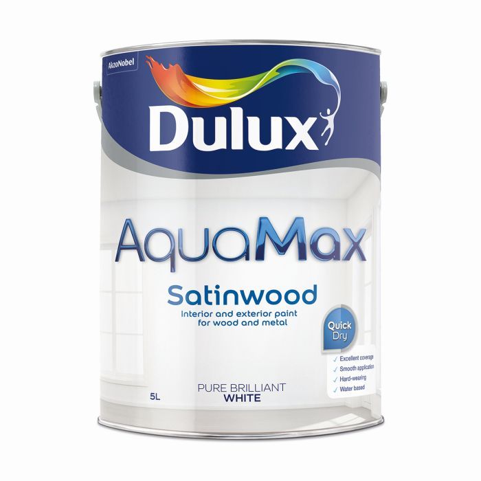 Picture of 5l Dulux Aquamax Satinwood Satinwood Pure Brilliant White