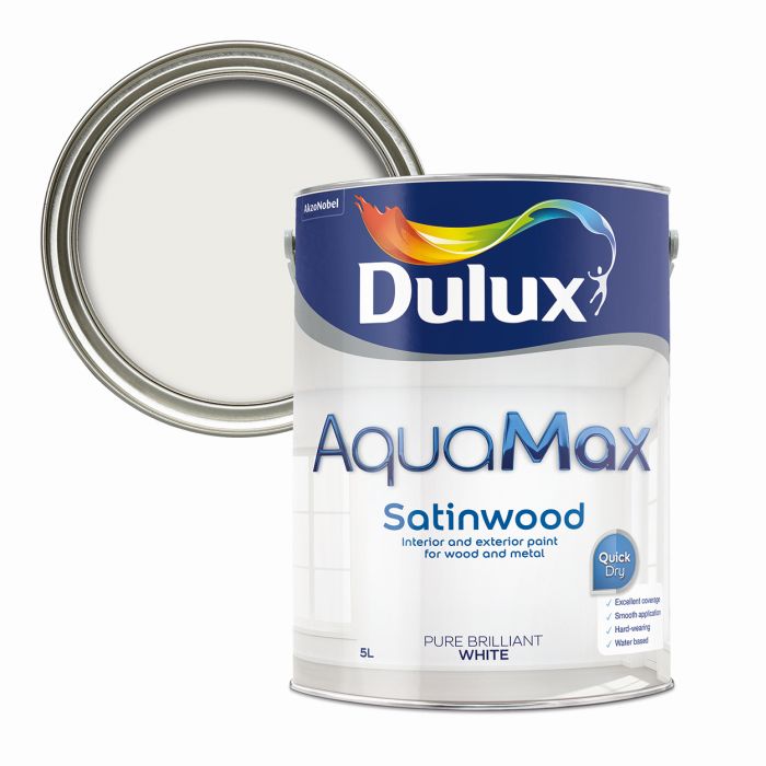 Picture of 5l Dulux Aquamax Satinwood Satinwood Pure Brilliant White