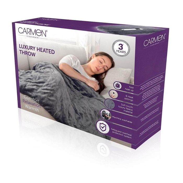 Picture of Carmen Luxury Electric Heated Fleece Throw and Over Blanket 