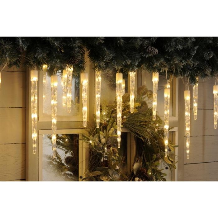 Picture of Festive 24 Colour Changing  LED Icicle Lights - White to Warm White