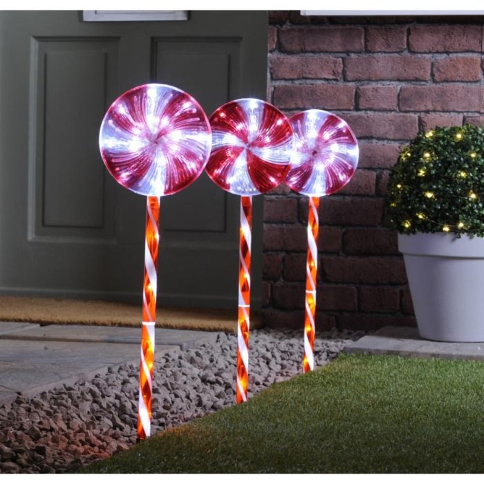 Picture of Festive LED Set of 3 Candy Pop Path Lights - 60cm