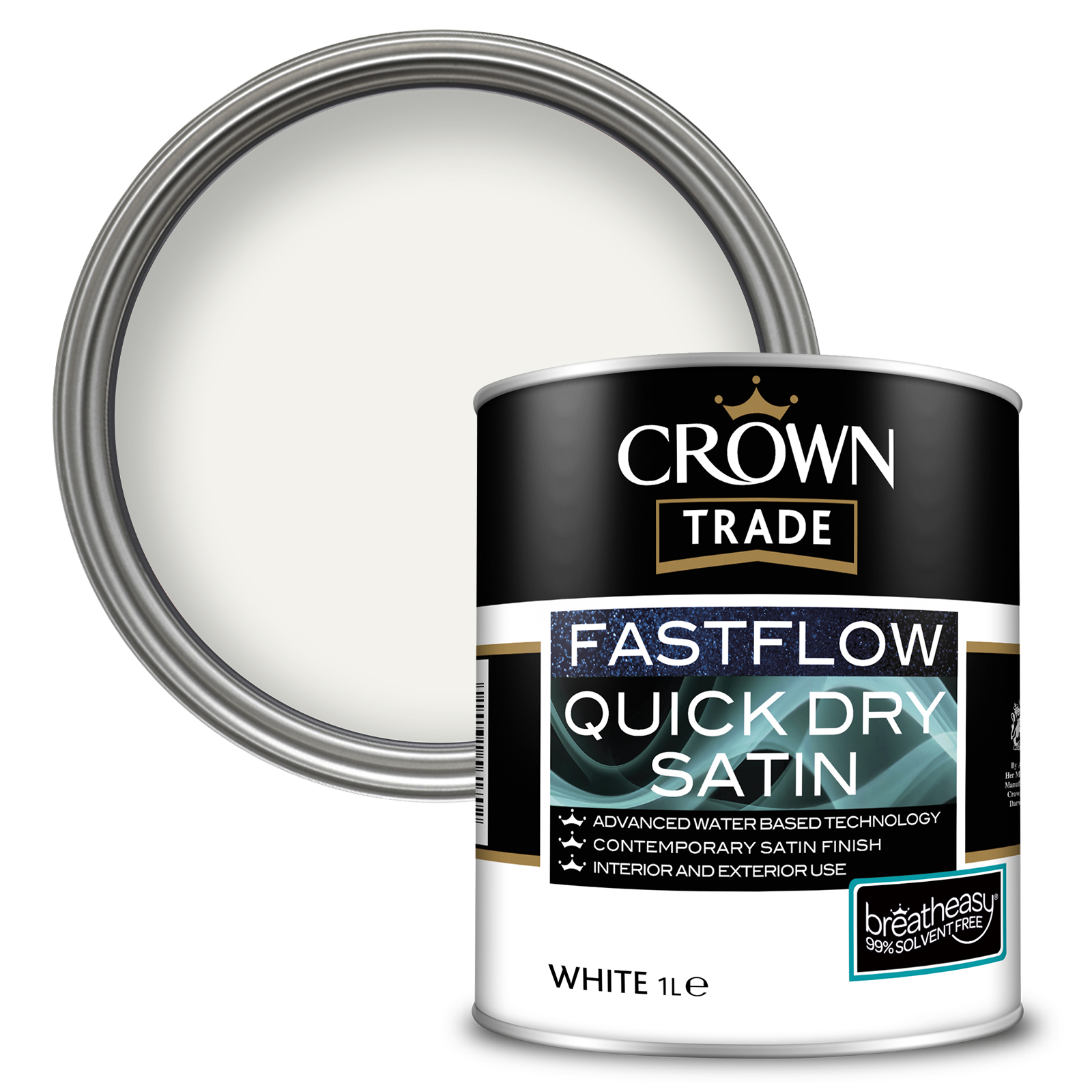 Picture of 1ltr Crown Fastflow Quick Drying Satin White