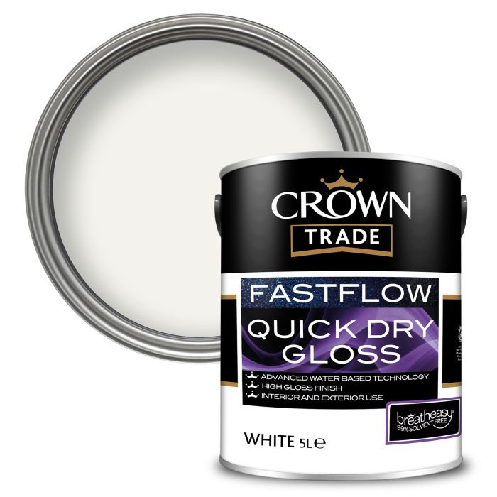 Picture of 5ltr Crown Fastflow Quick Drying Gloss White