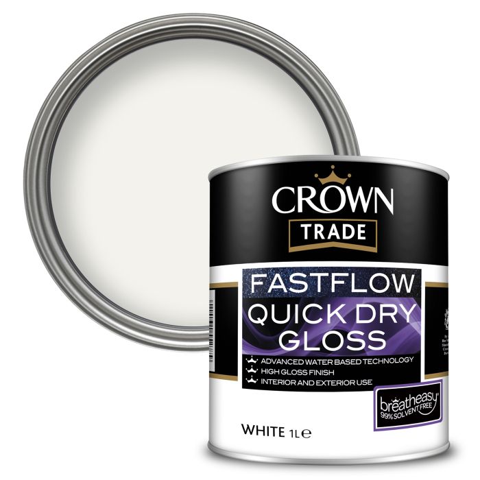 Picture of 1ltr Crown Fastflow Quick Drying Gloss White