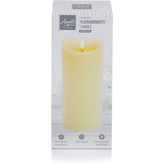 Picture of Accents by Premier - Flickabright Candle Cream - 13cm x 9cm