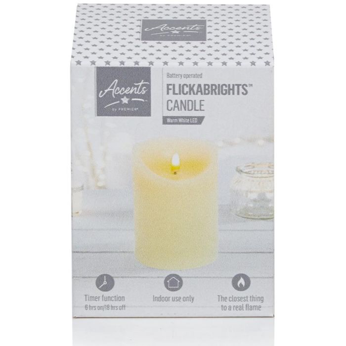 Picture of Accents by Premier - Flickabright Candle Cream - 13cm x 9cm