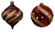 Picture of 029849 Bauble Red/Gold 15cm 2 Assorted