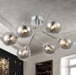 Picture of Nasa 6 Arm Surface Fitting Ceiling Light  - Polished Chrome Finish With Smoked Glass 