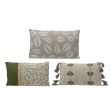 Picture of Cushion Leaf Pattern Beige/Colours