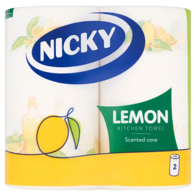 Topline Doyles.Nicky Kitchen Roll Lemon 2Pk